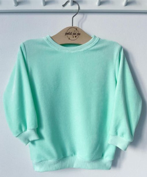 Bluza dresowa - welurek mięta