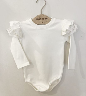 Body z dresówki - śmietankowa biel