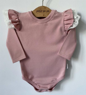 Body z dresówki - dirty pink