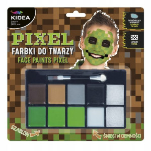 KIDEA ZESTAW DO MALOWANIA TWARZY PIXEL z szablonem