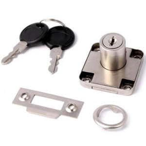Zamek Meblowy Chromowany 40 X 40mm, Cylinder 22 X 19mm