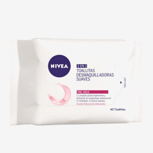 Nivea 3 En 1 Delikatne chusteczki oczyszczające 40 sztuk