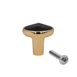Uchwyt Meblowy Gałka Złota + Oczko Czarne 30 Mm