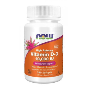 NOW Foods Witamina D3 10000 IU / 250 mcg (240 kaps.)