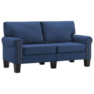 2-osobowa sofa, niebieska, tapicerowana tkaniną