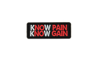 Naszywka PVC - kNOw Pain, kNOw Gain