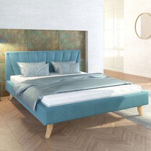 Łóżko 180x200 tapicerowane materac stelaż MALMO