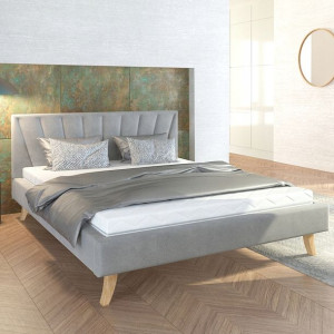 Łóżko 160x200 tapicerowane materac stelaż MALMO