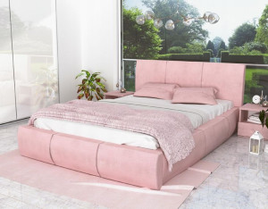 Łóżko 180x200 stelaż materac naturalna skóra VIP