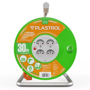 Przedłużacz Bębnowy Eco Line Pomarańczowy 4-gniazdowy 3g 1,5 - 30mb