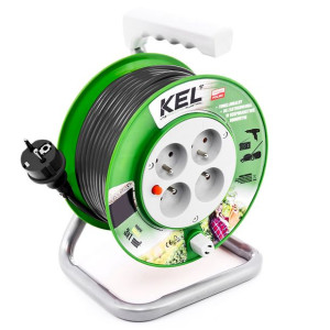 Przedłużacz Bębnowy Standard Czarny 4-gniazdowy 3g 1,5 - 40mb