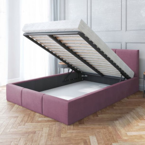 Łóżko 160x200 tapicerowane stelaż materac AMBER
