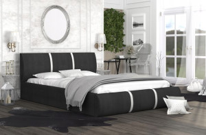 Łóżko 160x200 tapicerowane stelaż materac PLATINUM