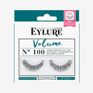 Eylure, Volume Lashes sztuczne rzęsy z klejem efekt pogrubienia nr 100