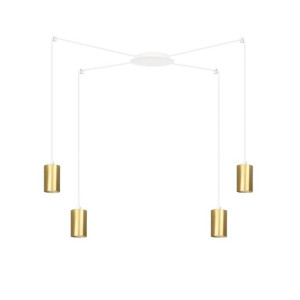 Lampa Wisząca  Emibig 4Xgu10 30W Traker 4 Wh/Gold 527/4