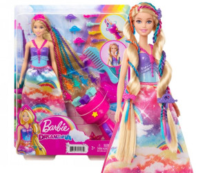 Lalka BARBIE Księżniczka Zakręcone Pasemka