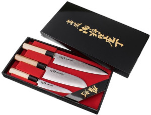 Zestaw noży Tojiro Shippu uniwersalny 13cm + santoku + szefa 21cm