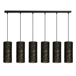 Lampa Wisząca Emibig 6Xe27 40W Karli 6 Bl Marble Black 1056/6