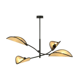 Lampa Sufitowa  Emibig 4Xe14 40W Lotus 4 Black/Rattan 1108/4