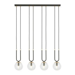 Lampa Wisząca Emibig 4Xe14 40W Glam 4 Black/Transparent 1114/4