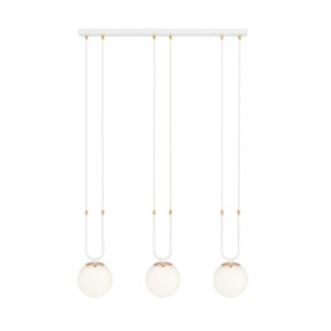 Lampa Wisząca Emibig 3Xe14 40W Glam 3 White/Opal 1115/3