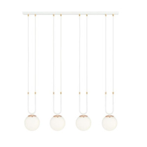 Lampa Wisząca Emibig 4Xe14 40W Glam 4 White/Opal 1115/4