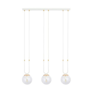 Lampa Wisząca Emibig 3Xe14 40W Glam 3 White/Transparent 1116/3