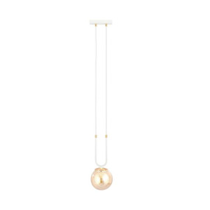 Lampa Wisząca Emibig 1Xe14 40W Glam 1 White/Miodowy 1117/1