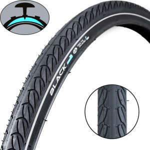Opona BLACK1 28x1 5/8x1 3/8" 37-622 +3mm antyprzebicie