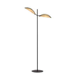 Lampa Stojąca Emibig 2Xe14 40W Vene Lp2 Black/Rattan 1160/Lp2