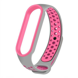 Pasek zamienny SZARO-RÓŻOWY– Xiaomi Mi Band 5 O32