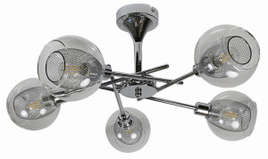 Lampa Sufitowa Ozzo  5X40W E14 Chrom Klosz Bezbarwny 35-72252 Candellux