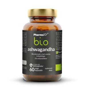 Ashwagandha bio ekstrakt bio z żeń-szenia indyjskiego 5% 60 kaps Pharmovit