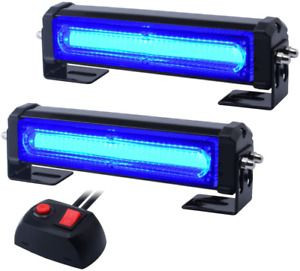 Lampa Ostrzegawcza 6 Led Błyskowa 2szt Niebieska Stroboskopowa +sterowanie