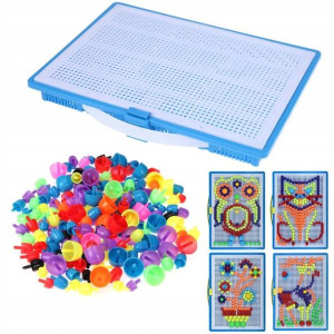 Układanka Pinezki Grzybki Puzzle Guzikowe 296szt