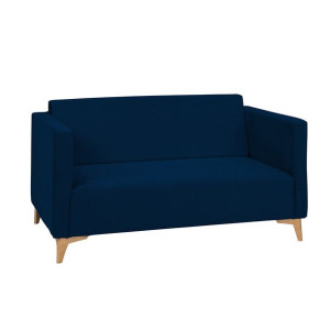 Sofa dwójka granatowa na nóżkach GOLD