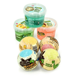 Zestaw do kąpieli: 3x galaretka do kąpieli JUNGLE BATH + 4x kula do kąpieli