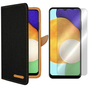 Etui Do Samsung Galaxy A03s Fancy Canvas +szkło 9h