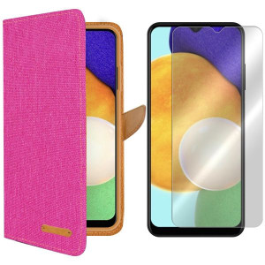 Etui Do Samsung Galaxy A03s Fancy Canvas +szkło 9h