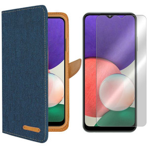 Etui Do Samsung Galaxy A22 5g Fancy Canvas + Szkło