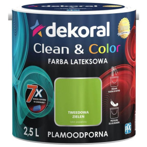Farba Clean&Color Tweedowa Zieleń 2,5L Dekoral
