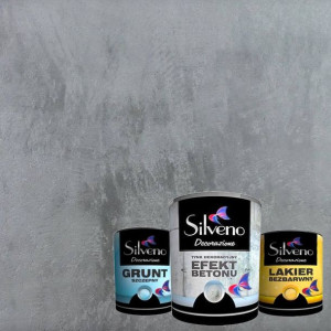 Zestaw na 4m2 Tynk Dekoracyjny 4kg + Grunt 2,4L + Lakier 2,4L Silveno