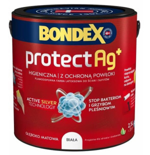Farba Lateksowa Higieniczna Biała Protect AG+ 2.5L Bondex