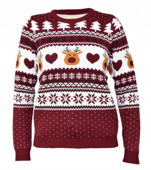 Sweter świąteczny z lampkami LED i reniferami XL