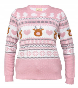 Sweter świąteczny z lampkami LED i reniferkami S