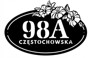 TABLICZKA ADRESOWA NUMER NA DOM nazwa ulicy ażur4