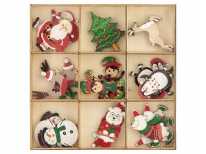 DREWNIANE ozdoby ŚWIĄTECZNE SCRAPBOOKING 27 szt.
