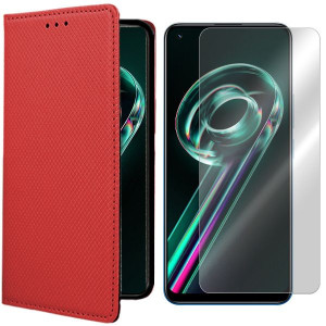 Etui Do Realme 9 Pro+ Pokrowiec Magnet + Szkło 9h