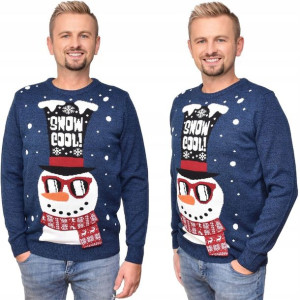 Świecący Sweter Z Bałwanem Z Szalikiem Ledy Roz L