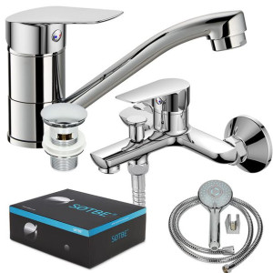 SOTBE GAULA Zestaw Bateria wannowa+umywalkowa, chrom